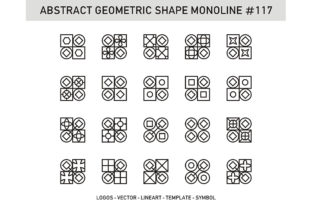 Abstract Geometric Shape Monoline 117