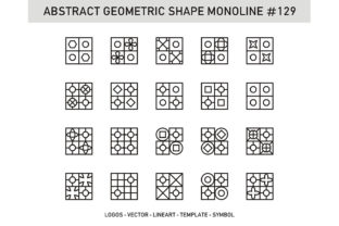 Abstract Geometric Shape Monoline 129