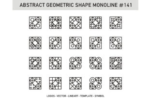Abstract Geometric Shape Monoline 141