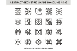 Abstract Geometric Shape Monoline 182: A Precision Asset for Visual Workflow Integration