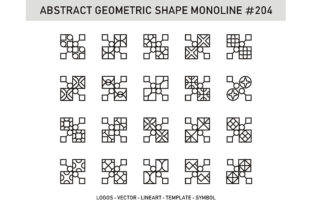 Abstract Geometric Shape Monoline 204