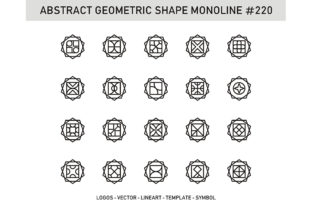 Abstract Geometric Shape Monoline 220