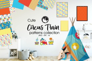 Circus Train Pattern Background Design