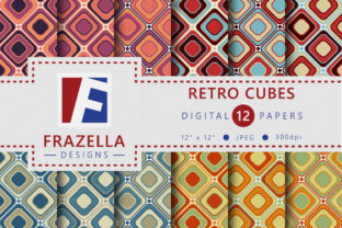 Colorful Retro Cubes Digital Paper Collection