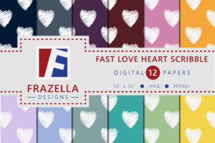 Fast Love Heart Scribble Pattern Digital Paper Collection: Where Playful Romance Meets Practical Design