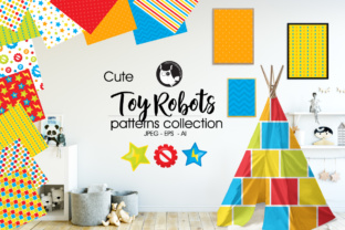 Toy Robots: Super Cute & High-Quality Pattern Backgrounds